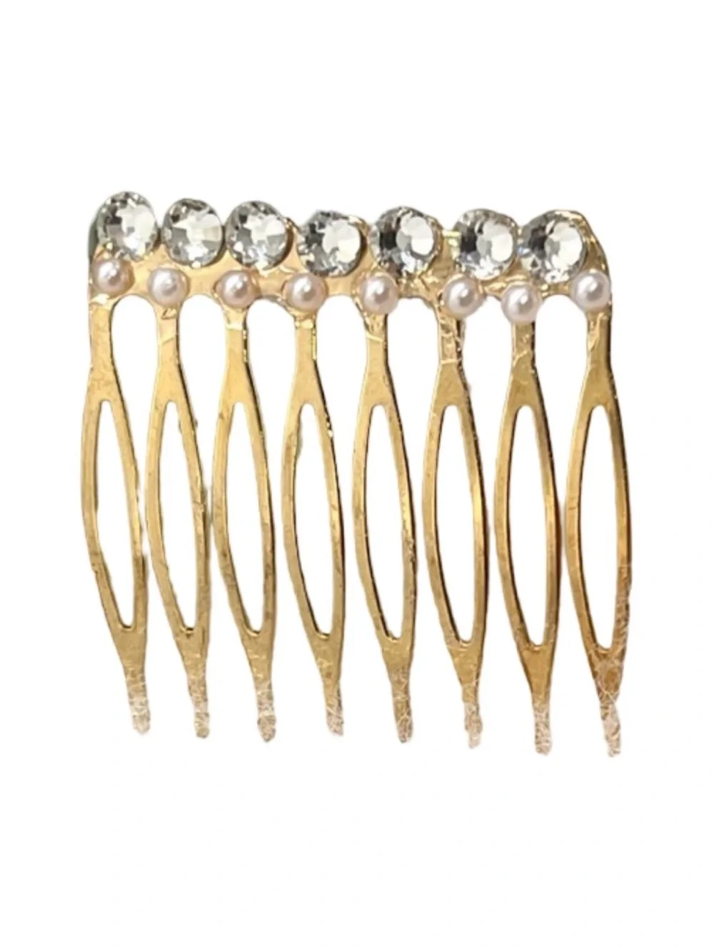 Gold Hair Comb with Pearl and Crystal Accents FINAL PRICE DROP